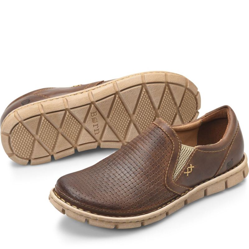 Born Men's Sawyer Slip-Ons & Lace-Ups - Sunset Embossed (Brown)