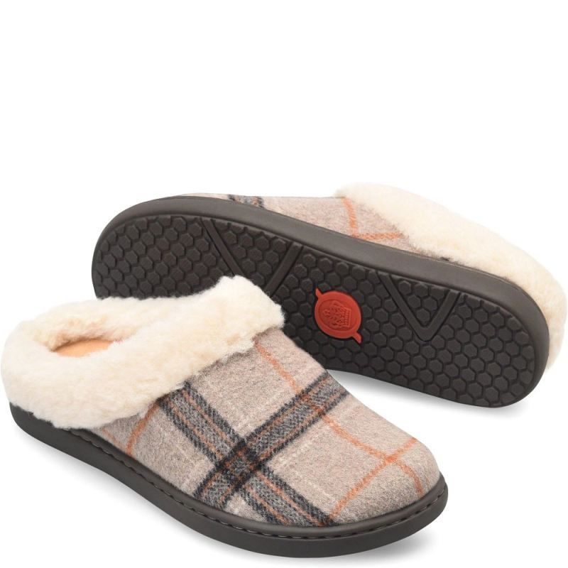 Born Women's Ali Slip-Ons & Lace-Ups - Taupe Plaid Wool (Tan) Born Women's Ali Slip-Ons & Lace-Ups - Taupe Plaid Wool (Tan)