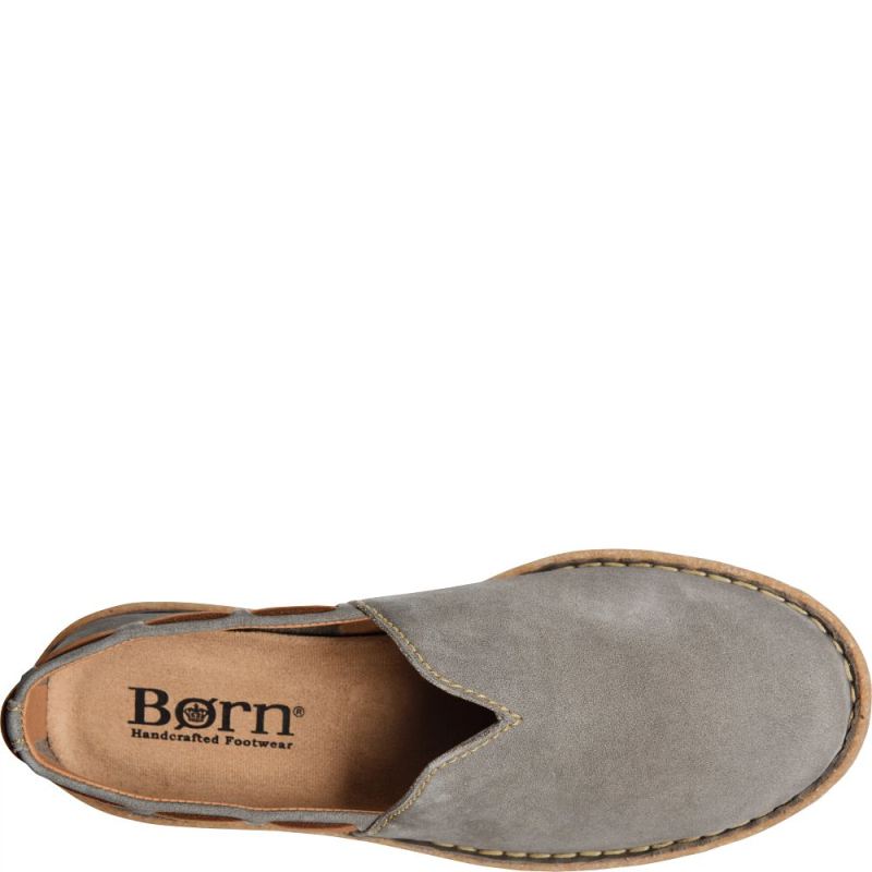 Born Women's Naya Slip-Ons & Lace-Ups - Grey Nubuck (Grey)