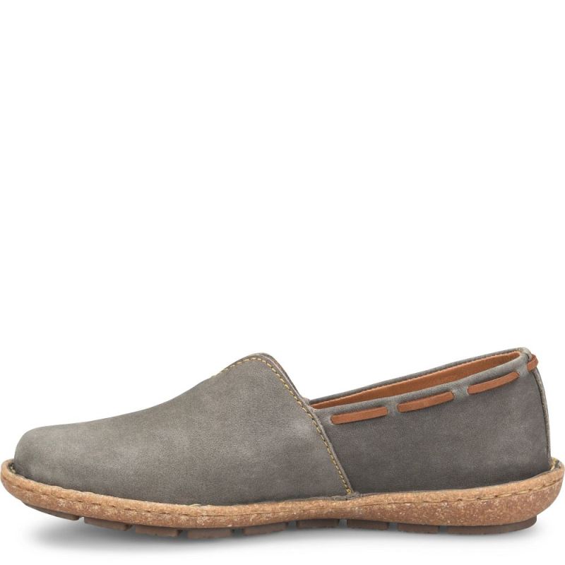 Born Women's Naya Slip-Ons & Lace-Ups - Grey Nubuck (Grey)