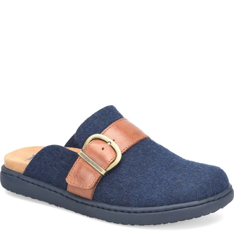 Born Women's Lia Clogs - Navy Felt Combo (Blue)