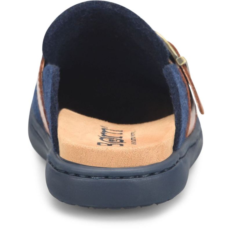 Born Women's Lia Clogs - Navy Felt Combo (Blue)