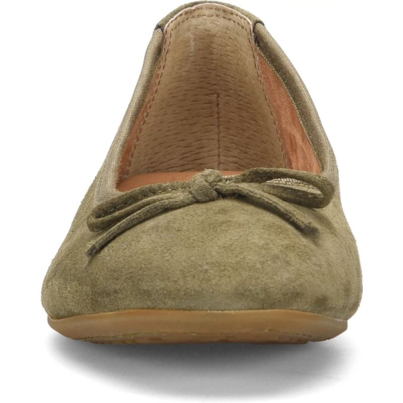 Born Women's Brin Flats - Army Suede (Green)