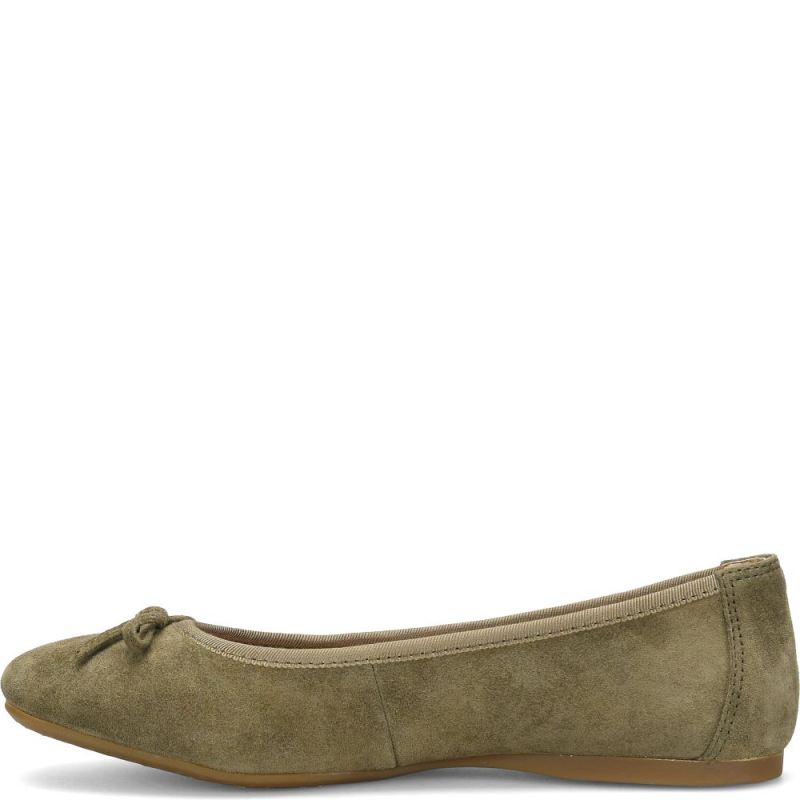 Born Women's Brin Flats - Army Suede (Green)
