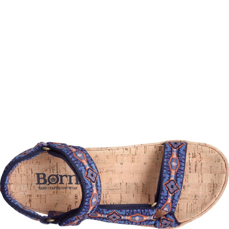 Born Women's Sirena Sandals - Navy Fabric (Multicolor)