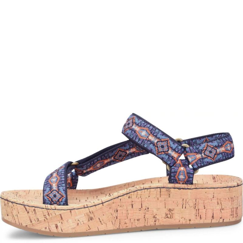 Born Women's Sirena Sandals - Navy Fabric (Multicolor)