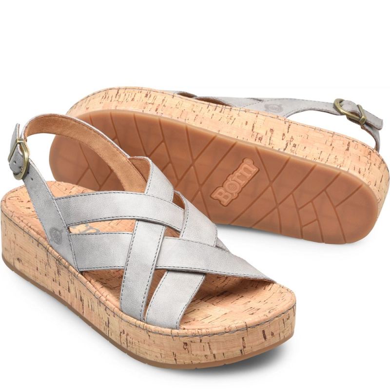 Born Women's Shona Sandals - Grey Cenere (Grey)