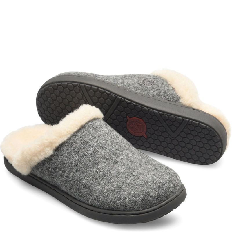 Born Women's Zoe Clogs - Grey Wool Combo (Grey)