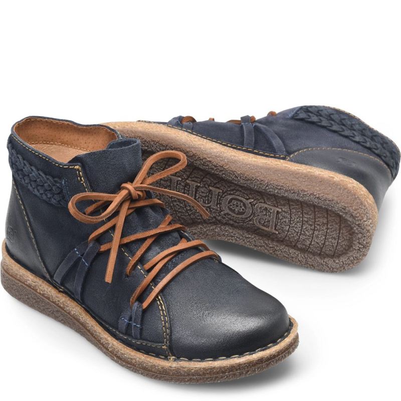 Born Women's Temple II Boots - Navy Indigo Distressed (Blue)