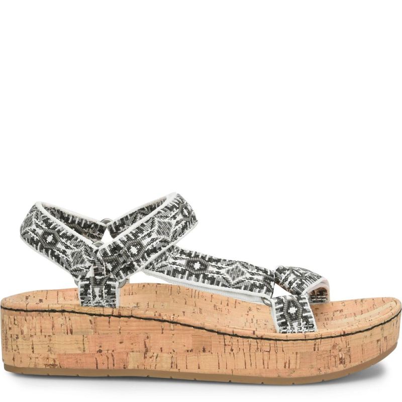 Born Women's Sirena Sandals - Black Fabric (Multicolor)