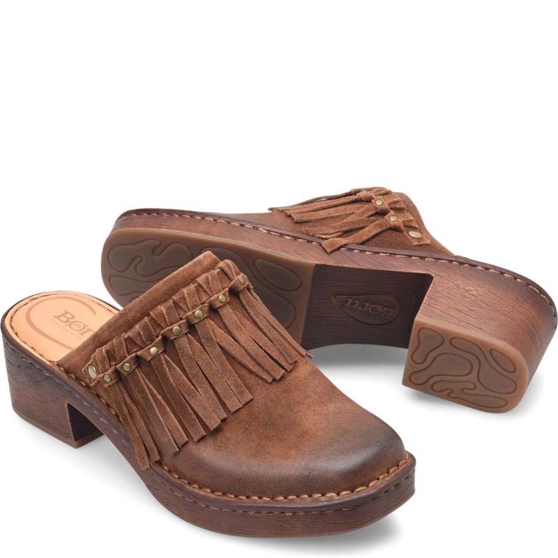 Born Women's Harmony Clogs - Glazed Ginger Distressed (Brown)