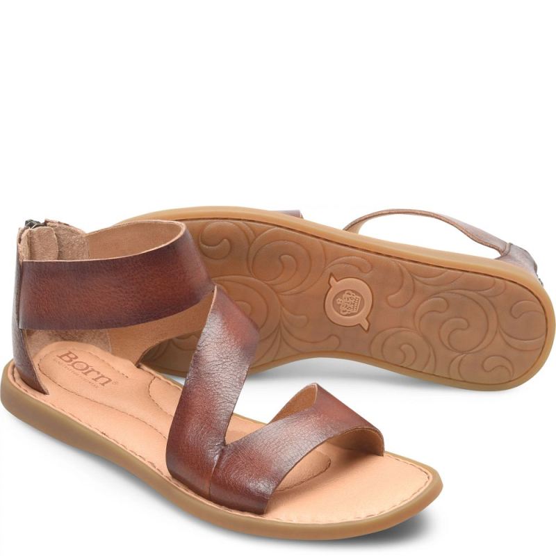 Born Women's Irie Sandals - Dark Tan Bourbon (Brown)