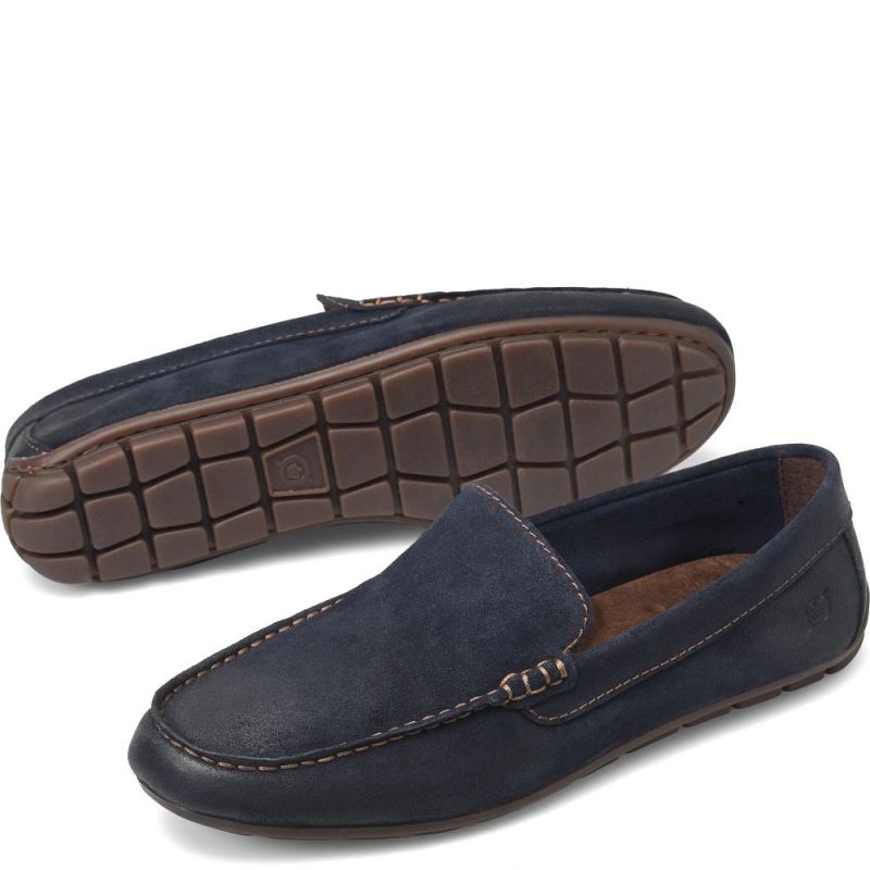 Born Men's Allan Slip-Ons & Lace-Ups - Navy Distressed (Blue)