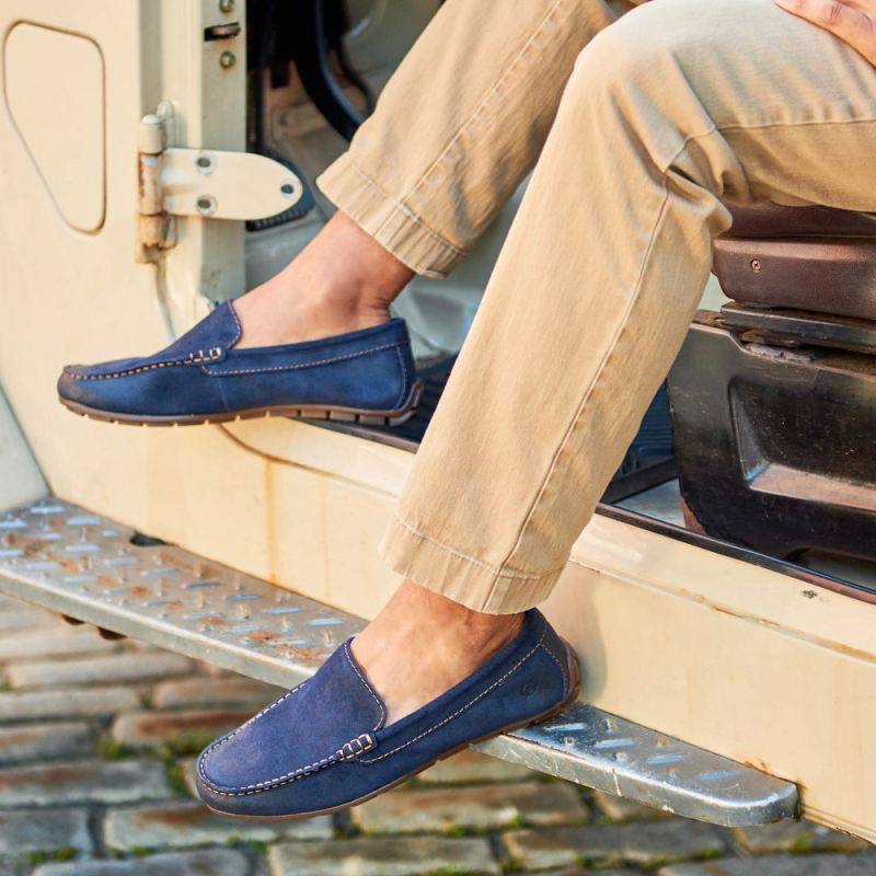 Born Men's Allan Slip-Ons & Lace-Ups - Navy Distressed (Blue)