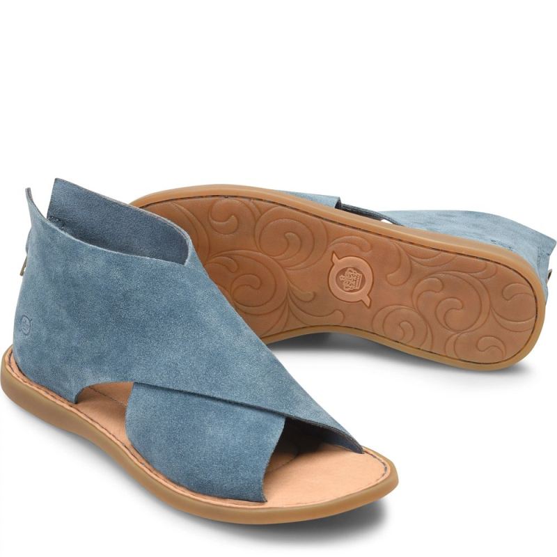 Born Women's Iwa Sandals - Jeans Suede (Blue)