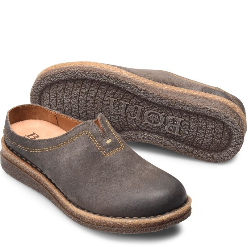 Born Women's Seana Clogs - Dark Concrete Distressed (Grey)