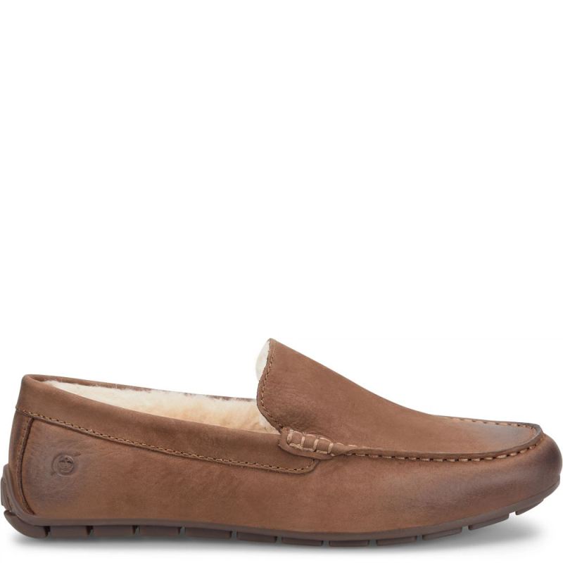 Born Men's Allan Shearling Slippers - Carafe Nubuck (Brown)