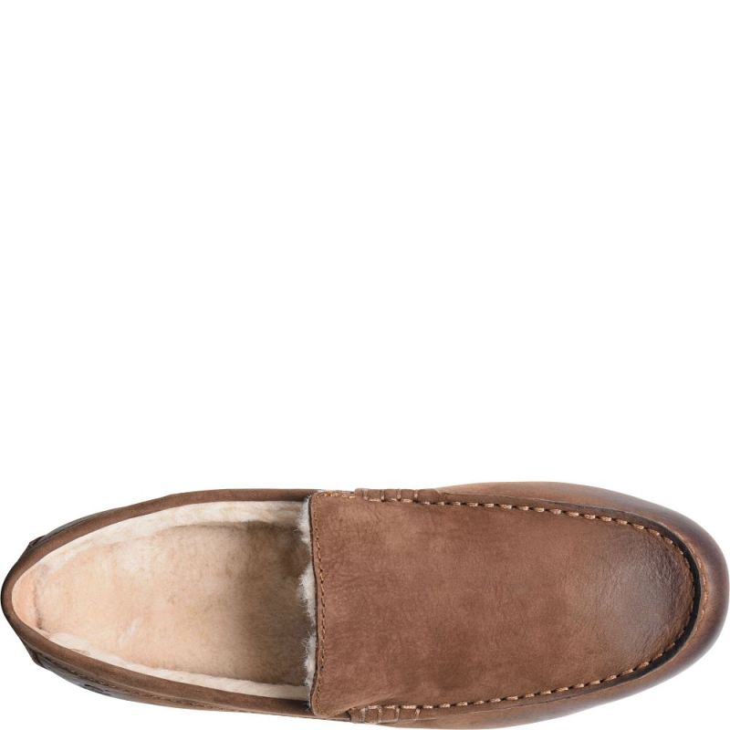 Born Men's Allan Shearling Slippers - Carafe Nubuck (Brown)