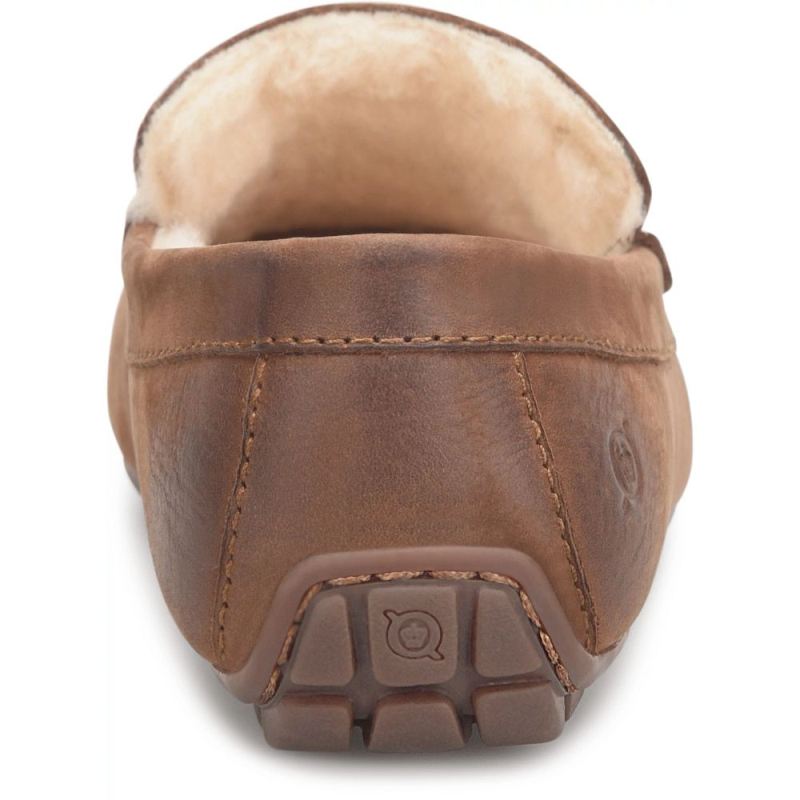Born Men's Allan Shearling Slippers - Carafe Nubuck (Brown)