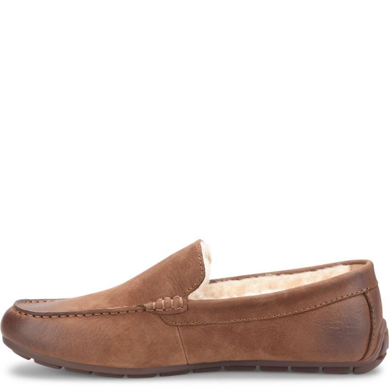 Born Men's Allan Shearling Slippers - Carafe Nubuck (Brown)