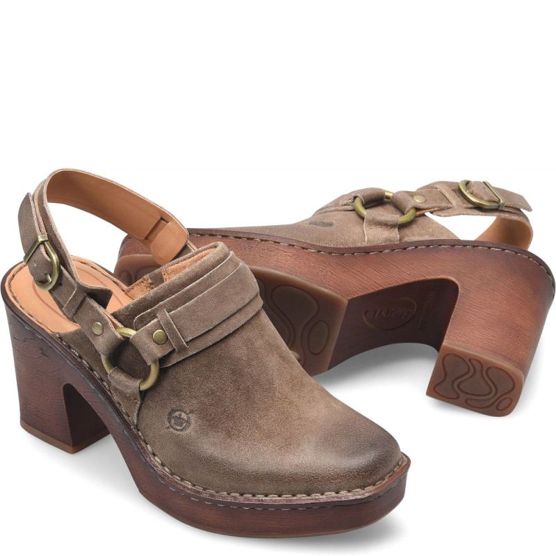 Born Women's Hudson Clogs - Taupe Distressed (Tan)