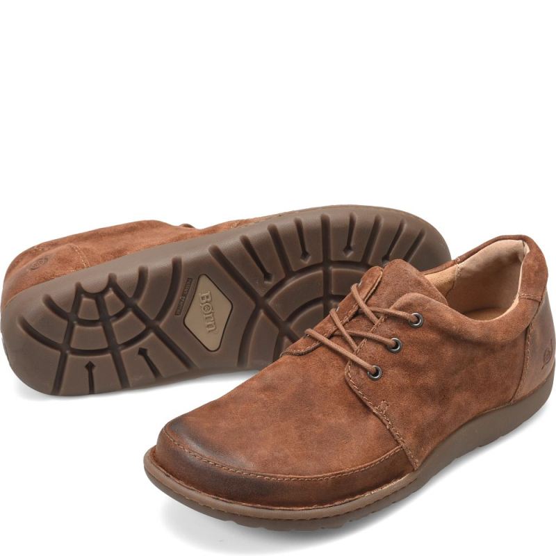 Born Men's Nigel 3-Eye Slip-Ons & Lace-Ups - Rust Tobacco Distre