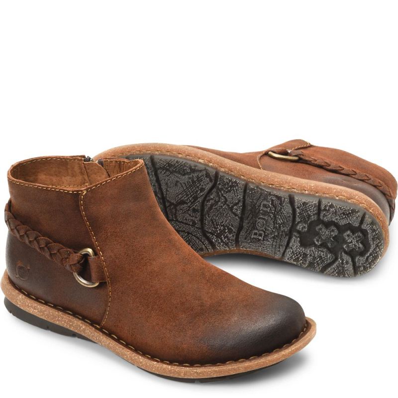 Born Women's Toya Boots - Glazed Ginger Distressed (Brown)