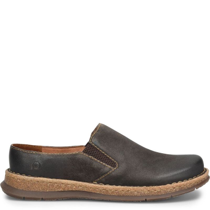 Born Men's Bryson Clog Slip-Ons & Lace-Ups - Dark Concrete Distr