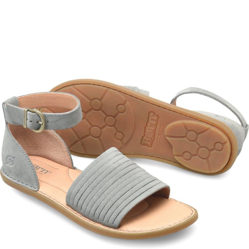 Born Women's Margot Sandals - Grey Army Suede (Grey)