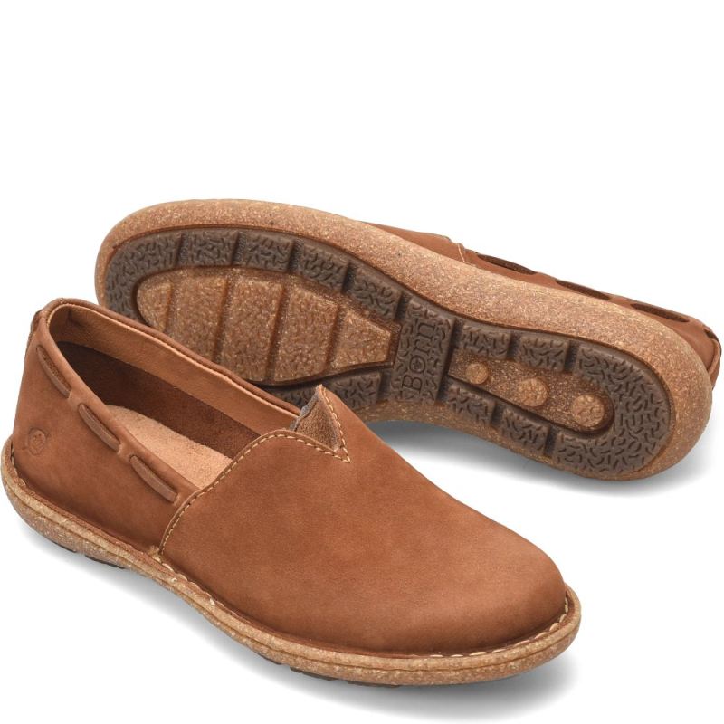 Born Women's Naya Slip-Ons & Lace-Ups - Maple Leaf Nubuck (Tan)