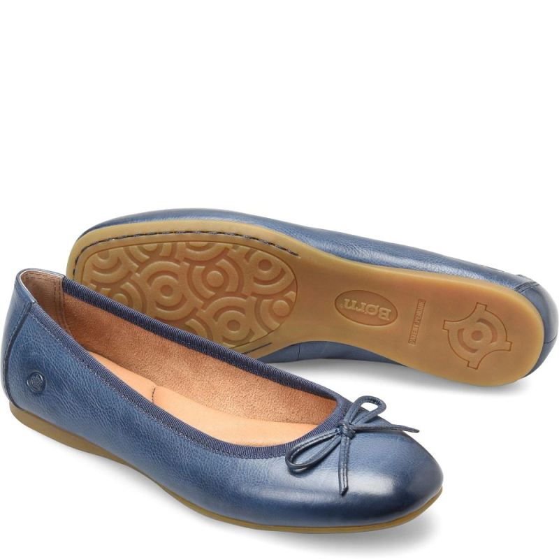 Born Women's Brin Flats - Navy Marine (Blue)