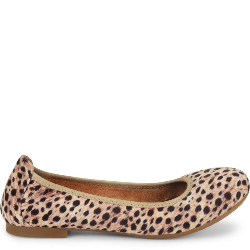 Born Women's Julianne Flats - Black Natural Leopard (Animal Prin
