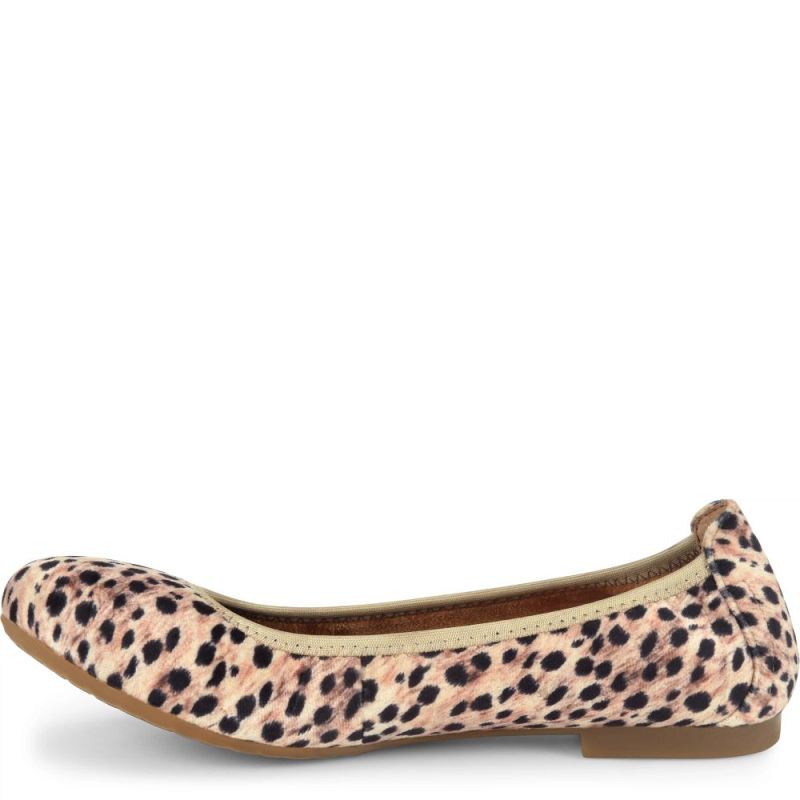 Born Women's Julianne Flats - Black Natural Leopard (Animal Prin