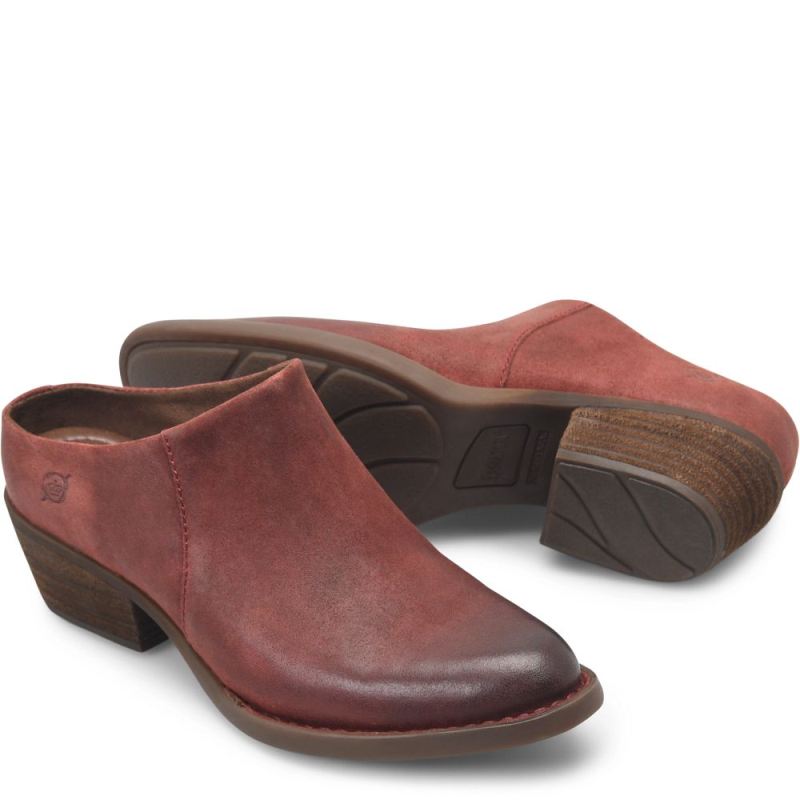 Born Women's Starr Boots - Dark Brick Distressed (Red)