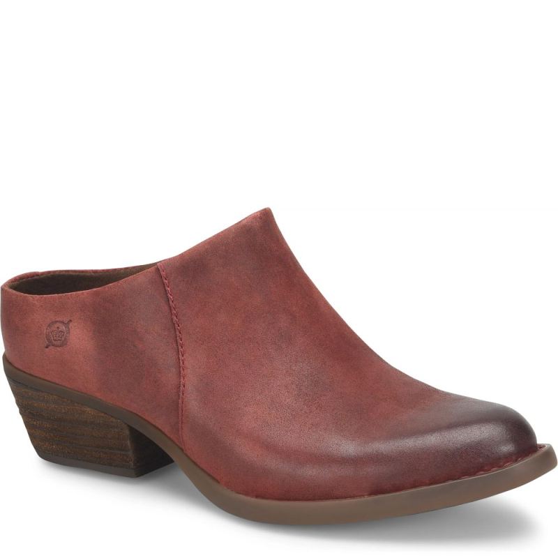 Born Women's Starr Boots - Dark Brick Distressed (Red)