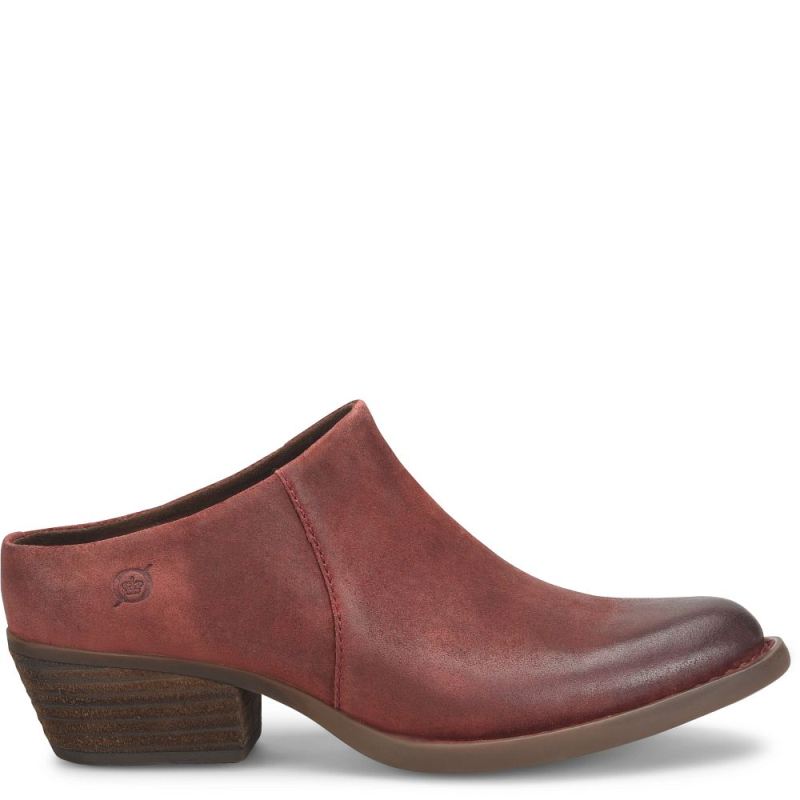 Born Women's Starr Boots - Dark Brick Distressed (Red)