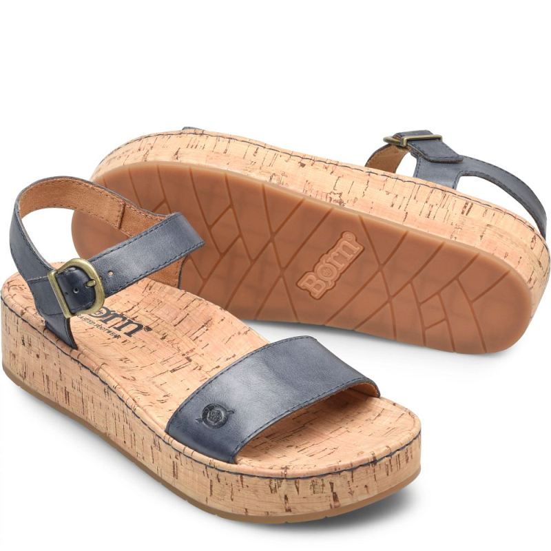 Born Women's Sari Sandals - Navy Oceano (Blue)