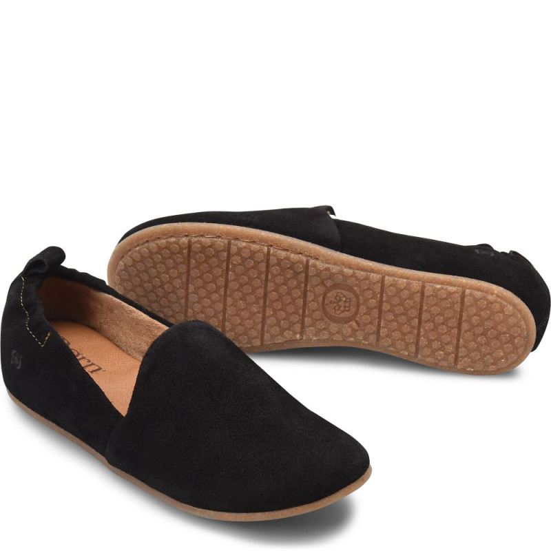 Born Women's Margarite Slip-Ons & Lace-Ups - Black Suede (Black)