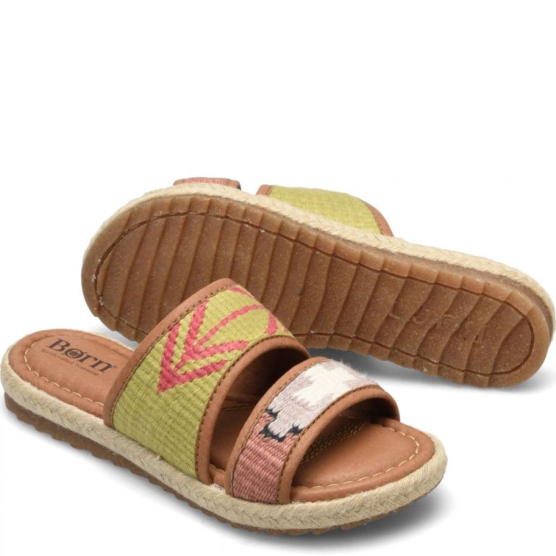Born Women's Ellie Sandals - Green Fabric (Green)