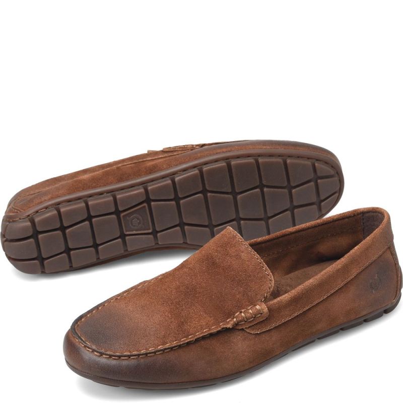 Born Men's Allan Slip-Ons & Lace-Ups - Rust Tobacco Distressed (
