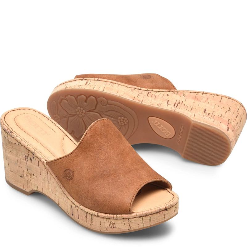 Born Women's Lilah Sandals - Tan Camel Distressed (Tan)