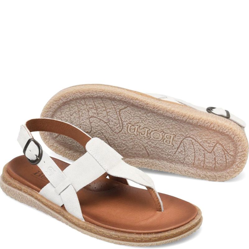 Born Women's Cammie Sandals - Light Grey Fog Suede (Grey)