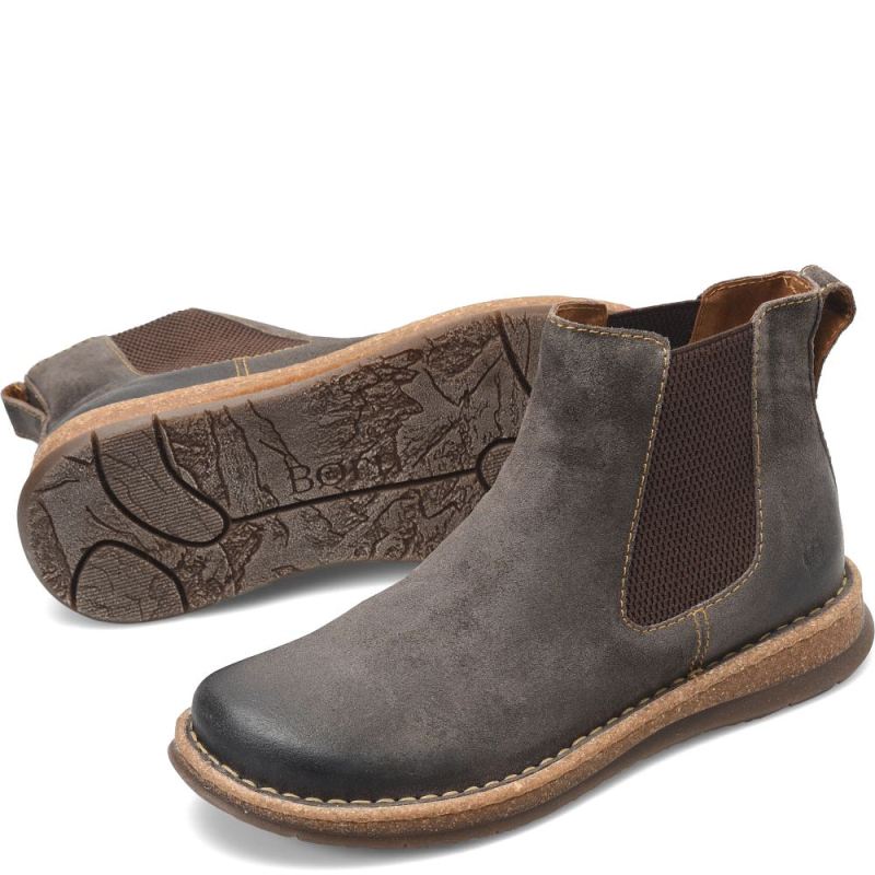 Born Men's Brody Boots - Dark Concrete Distressed (Grey)