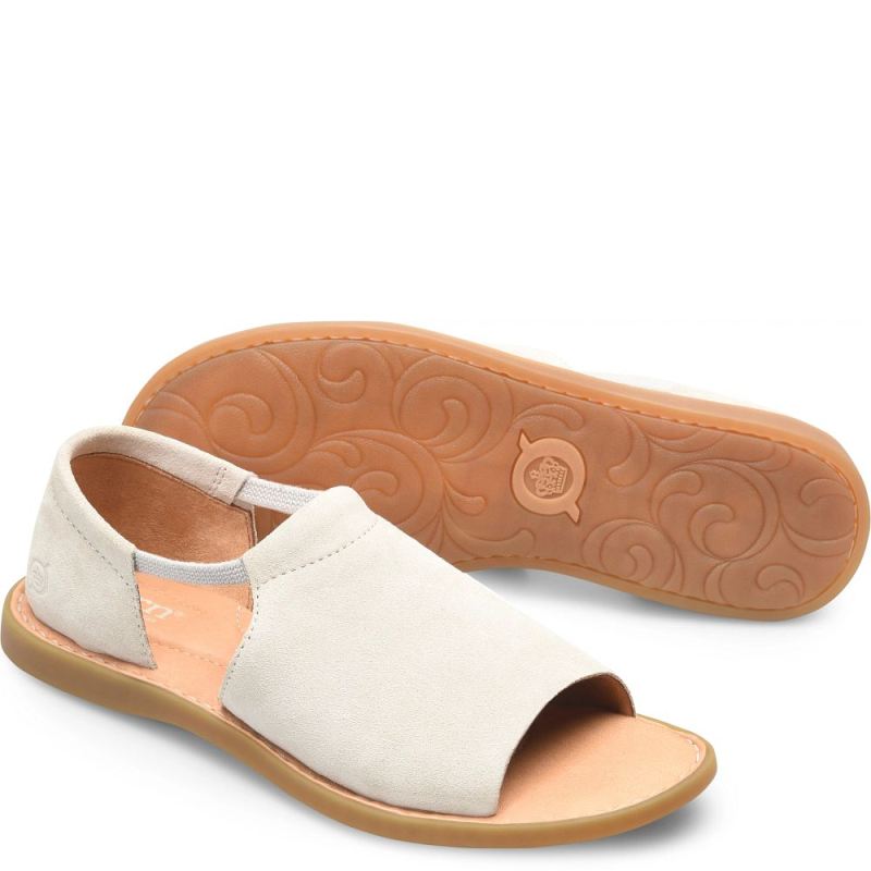 Born Women's Cove Modern Sandals - Cream Porcellana Suede (White Born Women's Cove Modern Sandals - Cream Porcellana Suede (White