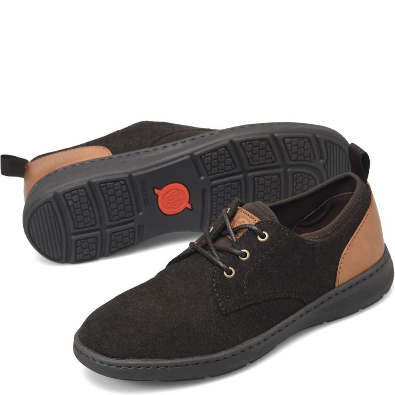 Born Men's Marcus Slip-Ons & Lace-Ups - Dark Brown Wool Combo (B