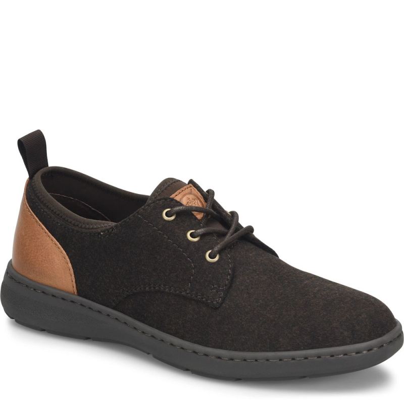 Born Men's Marcus Slip-Ons & Lace-Ups - Dark Brown Wool Combo (B