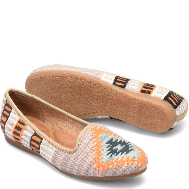 Born Women's Giselle Flats - Taupe Cotton Fabric (Multicolor)