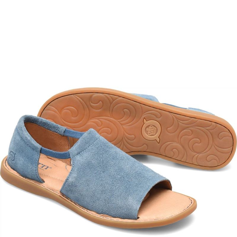 Born Women's Cove Modern Sandals - Jeans Suede (Blue)