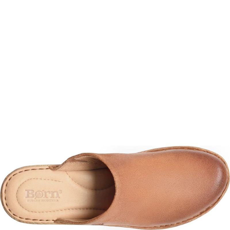 Born Women's Natalie Clogs - Tan Camel Distressed (Brown)