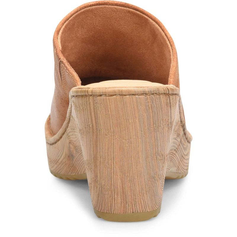 Born Women's Natalie Clogs - Tan Camel Distressed (Brown)